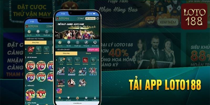 Giao diện tải app loto188 bắt mắt, hiện đại 